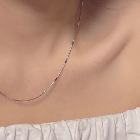 CLOSING SALE! Silver Hard Pressed Snake Chain Necklace - Picture 6 of 7